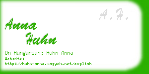 anna huhn business card